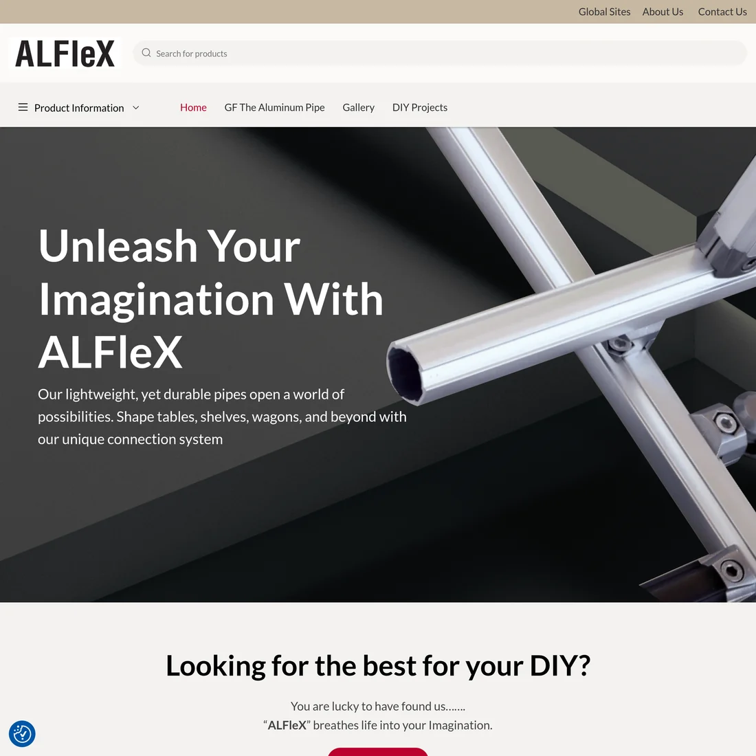 Homepage screenshot of ALFLEX website