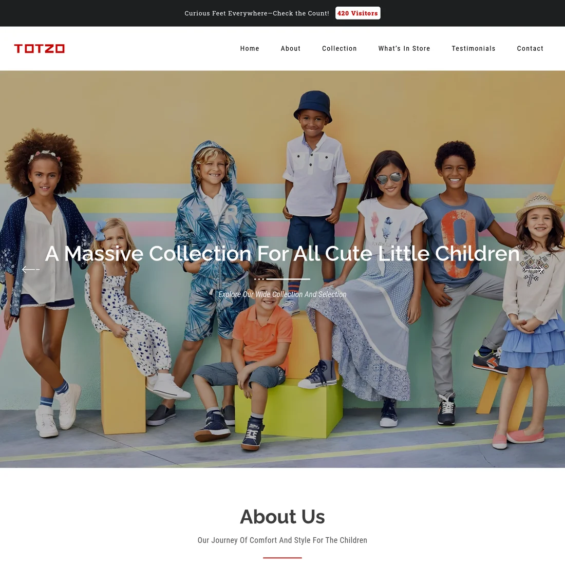 Homepage screenshot of TotzoShop website